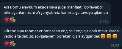 Отзыв Маржоны в Telegram